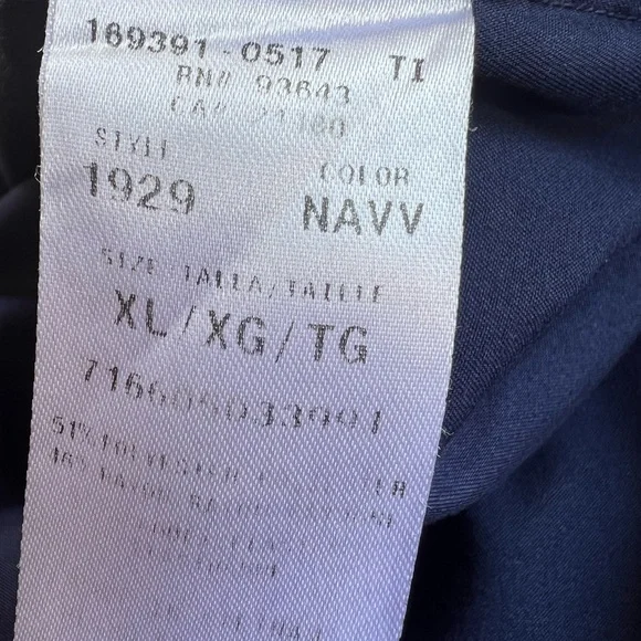 Cherokee Luxe scrub shirt men’s Size XL navy blue one front chest pocket - Picture 5 of 7